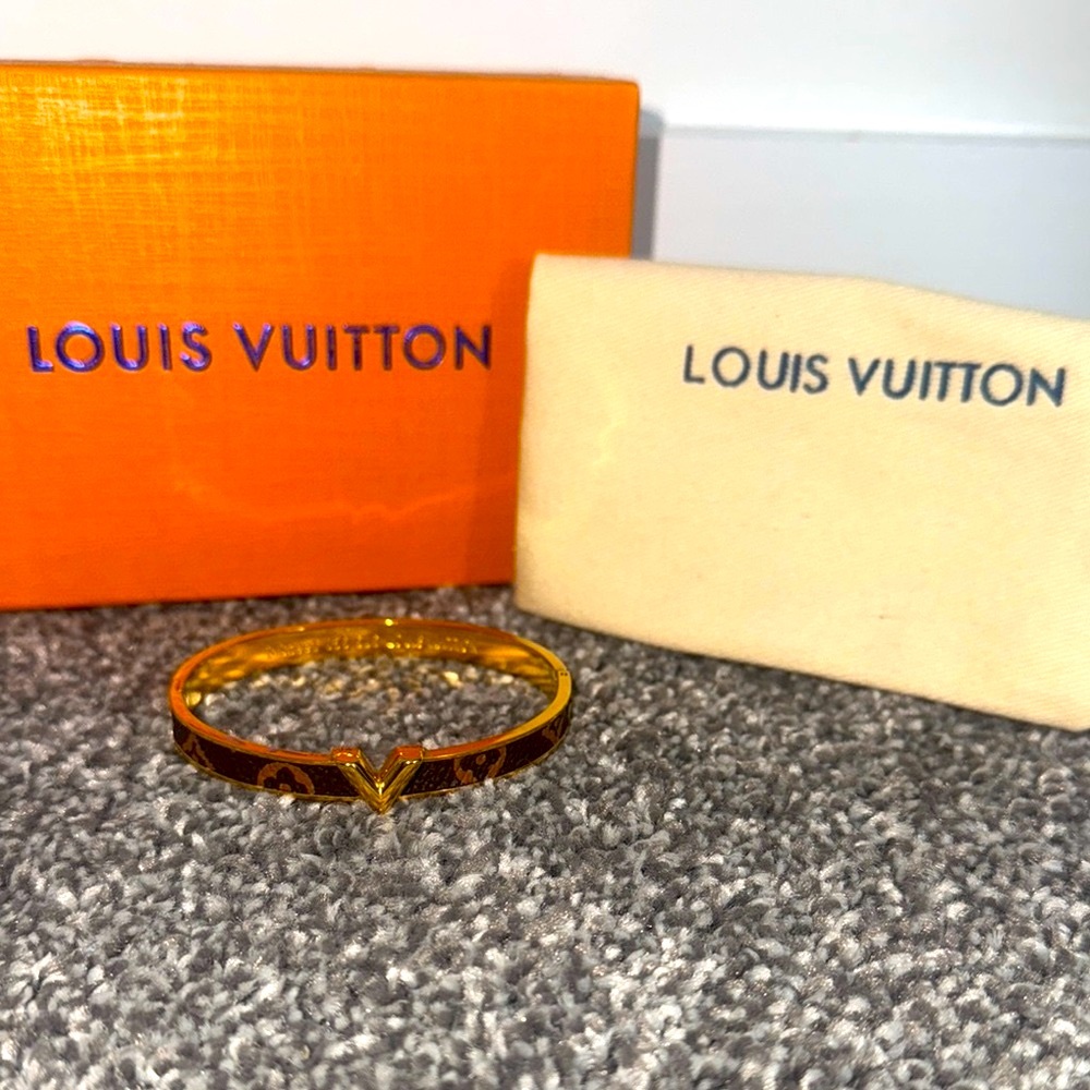 Louis Vuitton Gold and Brown Monogram Bracelet